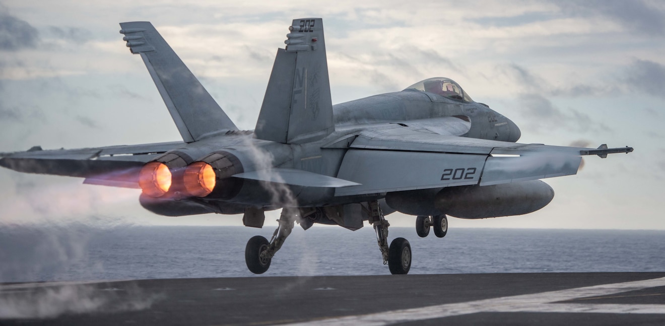 PHILIPPINE SEA (Nov. 26, 2022) An F/A-18E Super Hornet, attached to the Royal Maces of Strike Fighter Squadron (VFA) 27, launches from the flight deck of the U.S. Navy’s only forward-deployed aircraft carrier, USS Ronald Reagan (CVN 76), during flight operations in the Philippine Sea.