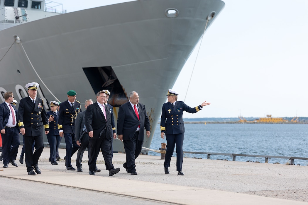 SECNAV Carlos Del Toro tours Karlskrona naval base.