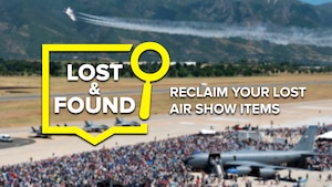 Graphic with airfield showing air show visitors, aircraft with type Lost and Found