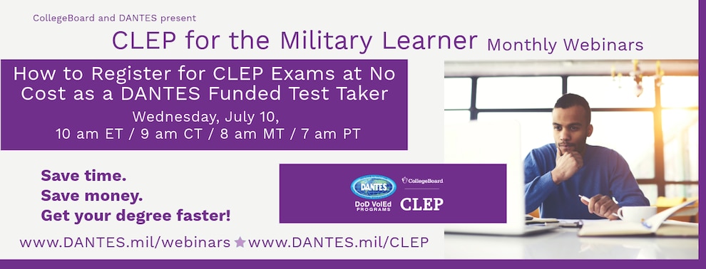 How to Register for CLEP Exams at No Cost as a DANTES Funded Test Taker - webinar