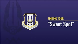 The RIO shield and the words "Finding your 'Sweet Spot'" on a dark blue background.